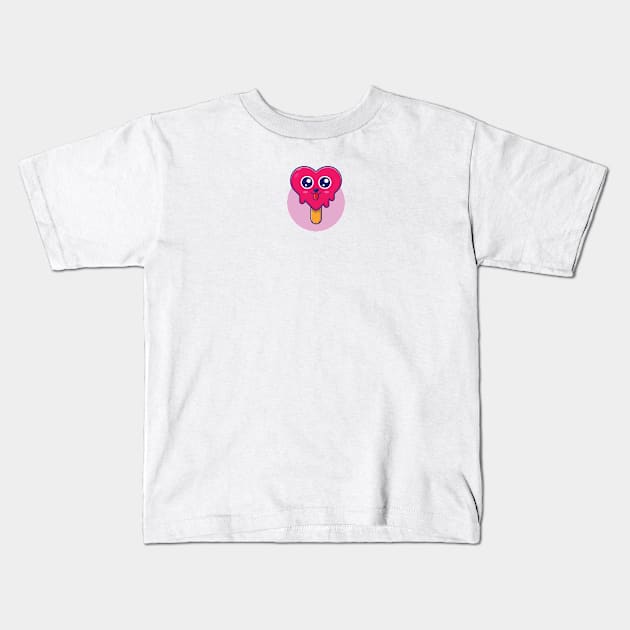 Cute Ice Cream Kids T-Shirt by wisecolor